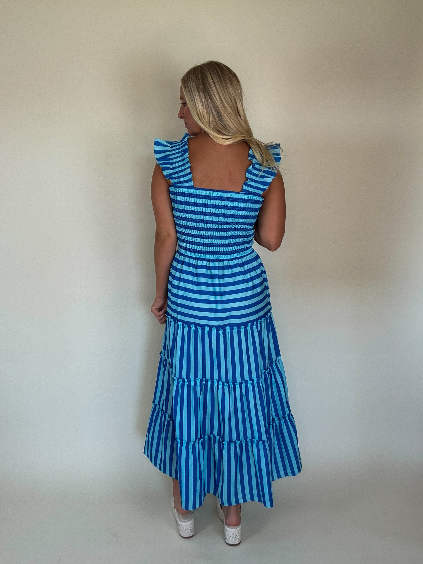 Vacay Skies Stripe Maxi Dress