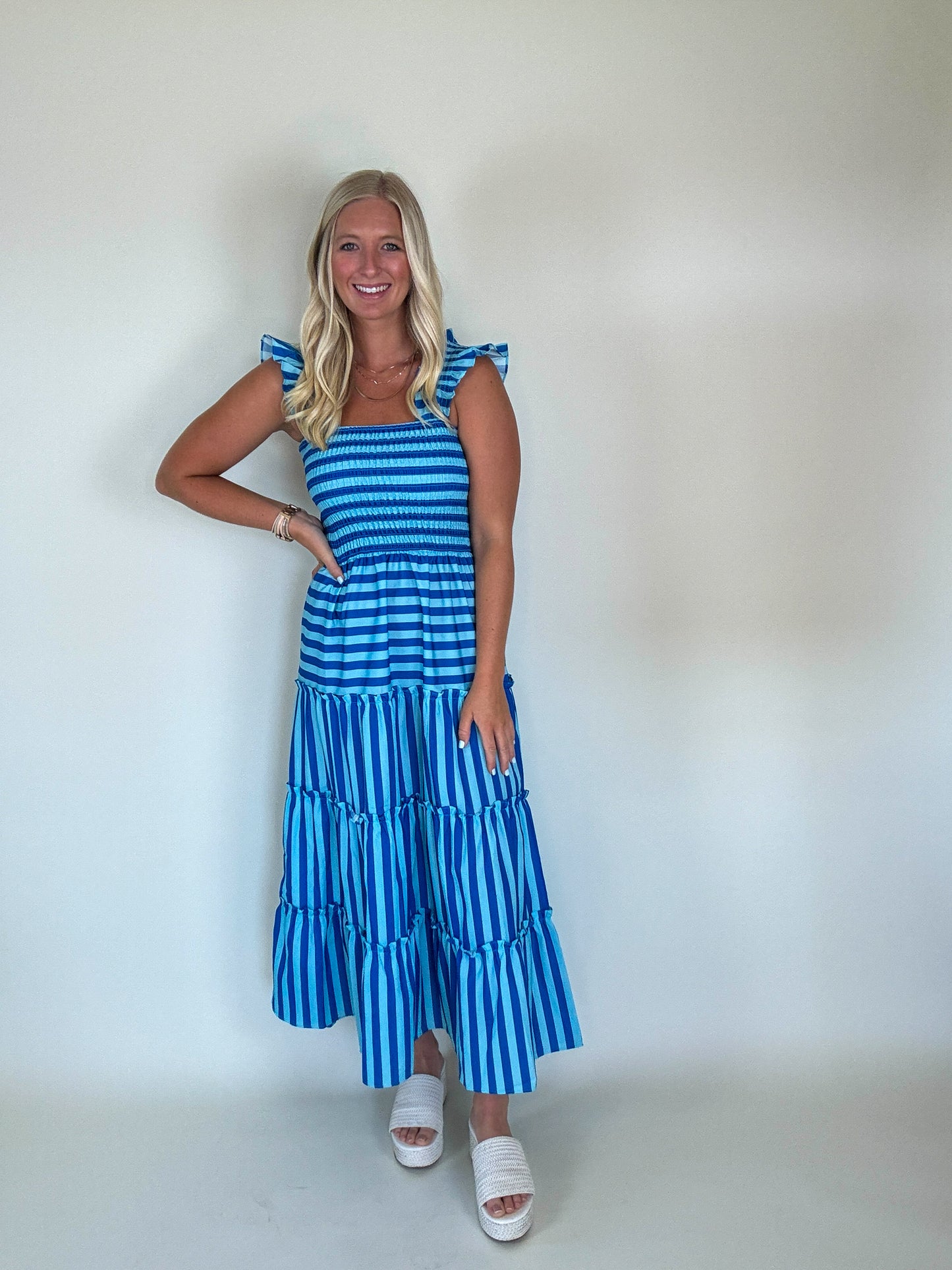 Vacay Skies Stripe Maxi Dress