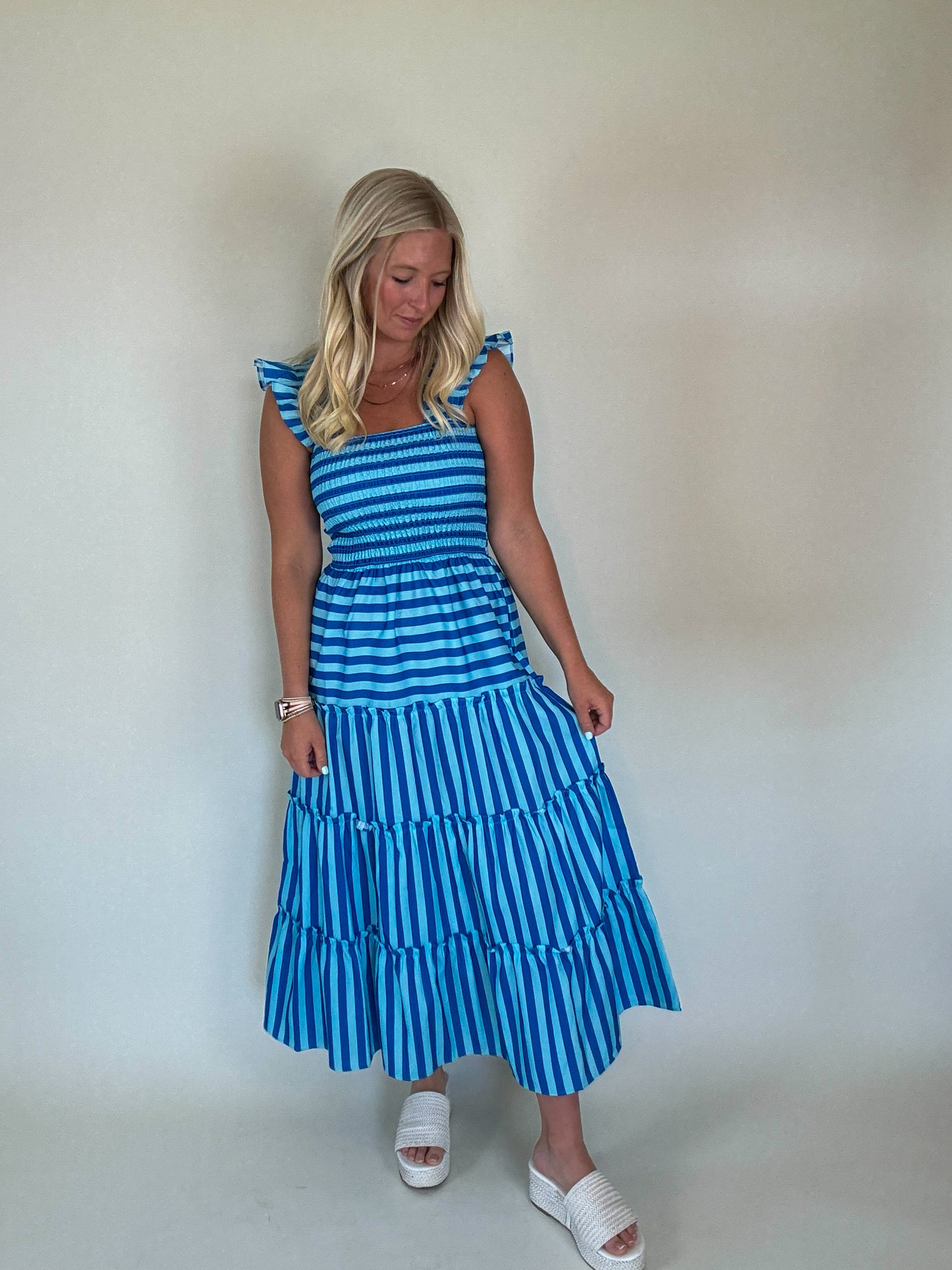 Vacay Skies Stripe Maxi Dress