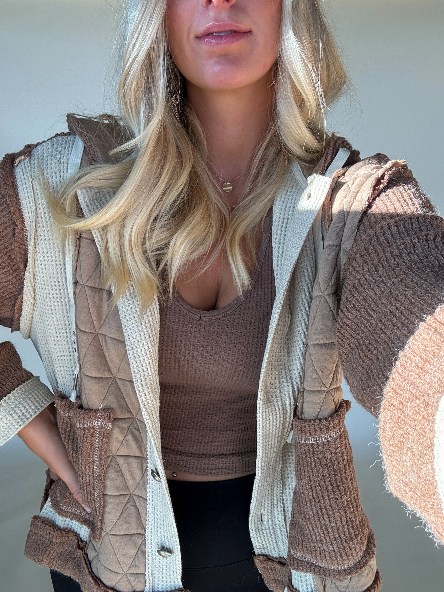 Miles Patchwork Hoodie - Oat/Cream