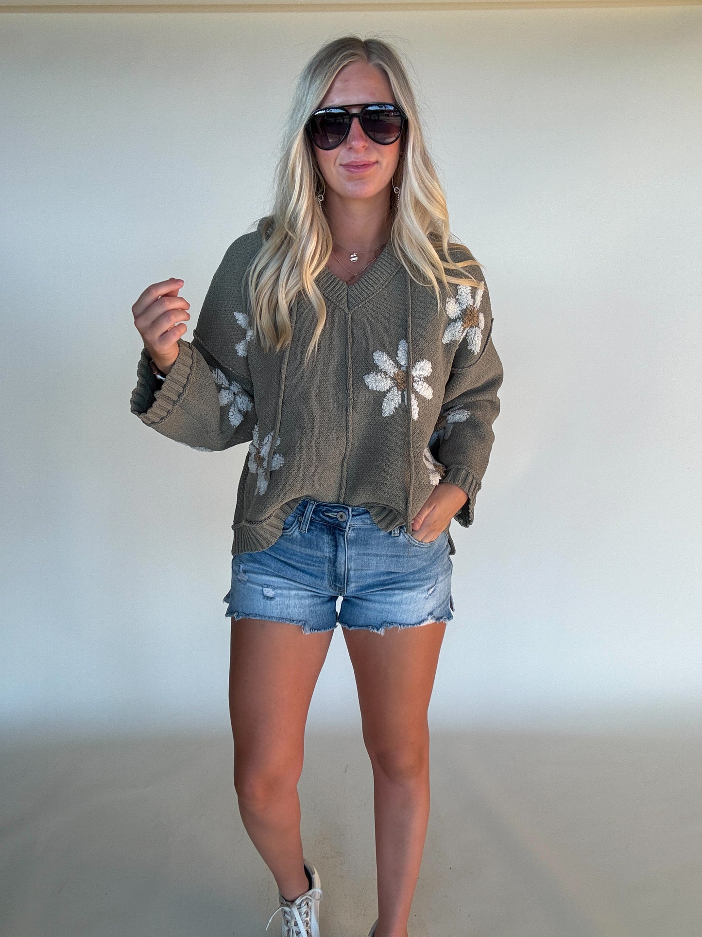 Golden Days Sweater Hoodie - Olive