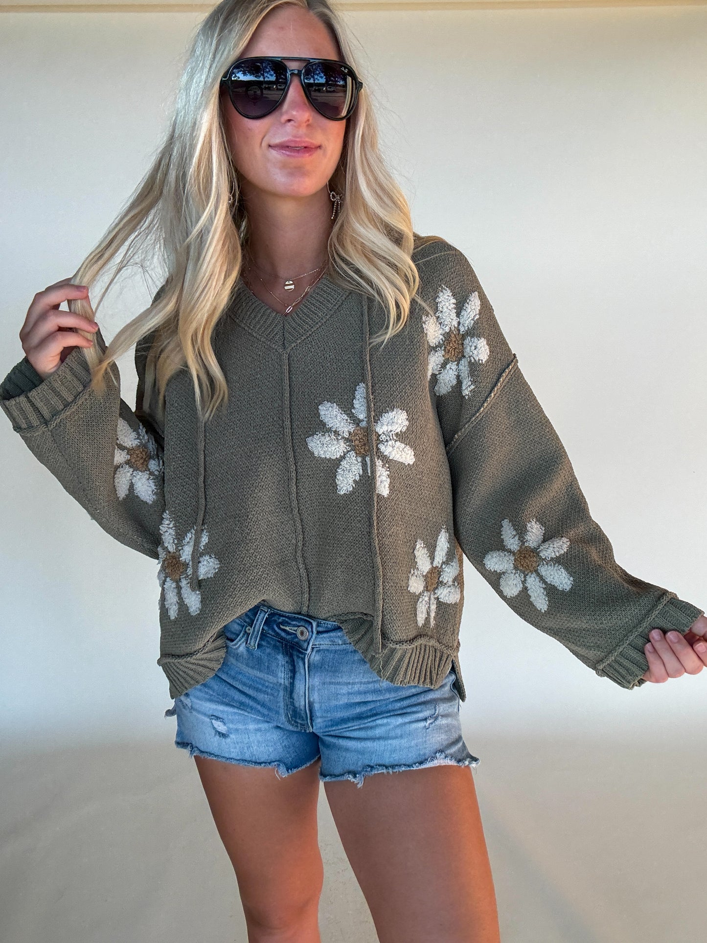Golden Days Sweater Hoodie - Olive
