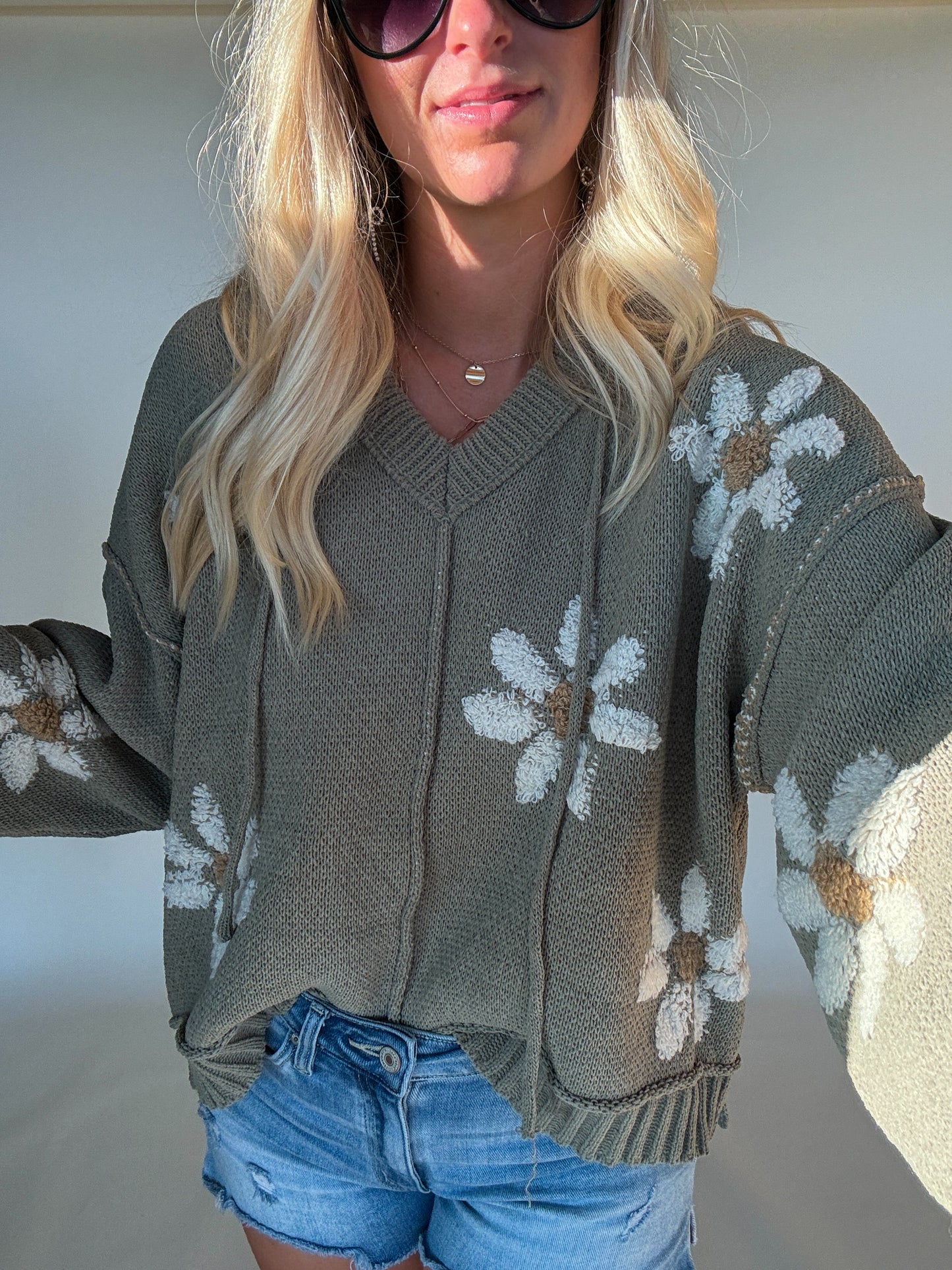 Golden Days Sweater Hoodie - Olive