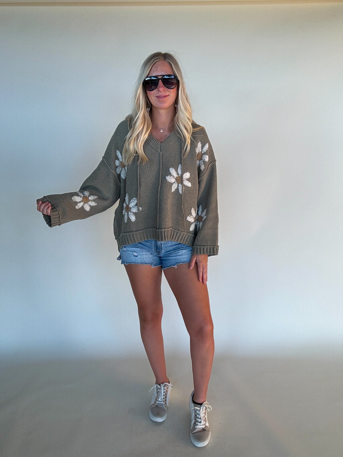 Golden Days Sweater Hoodie - Olive