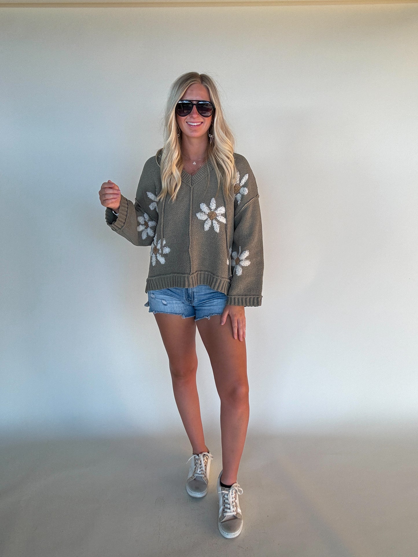 Golden Days Sweater Hoodie - Olive