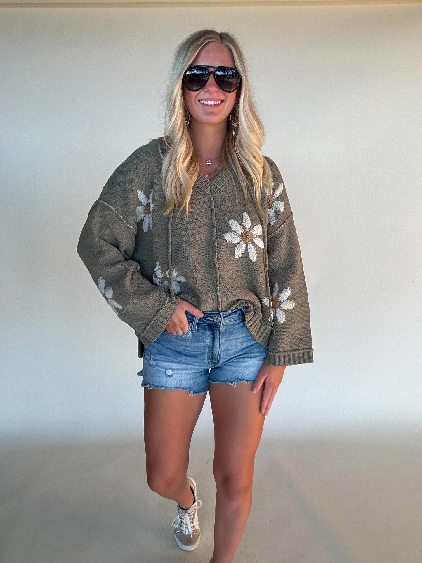 Golden Days Sweater Hoodie - Olive