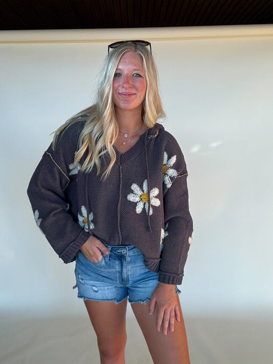Golden Days Sweater Hoodie - Charcoal