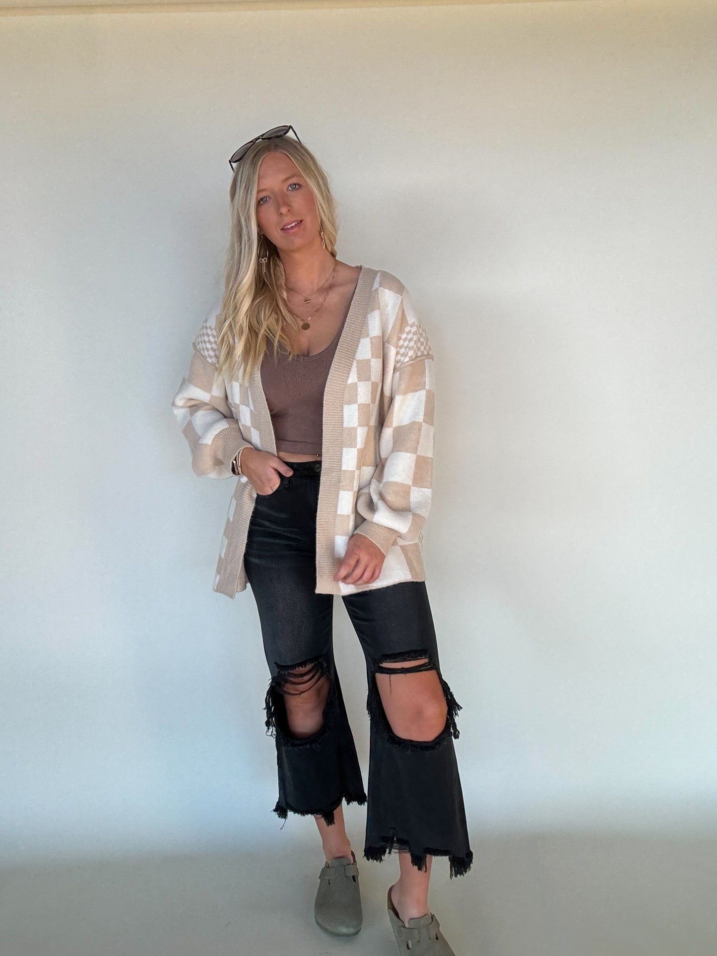 Checker Board Cardigan