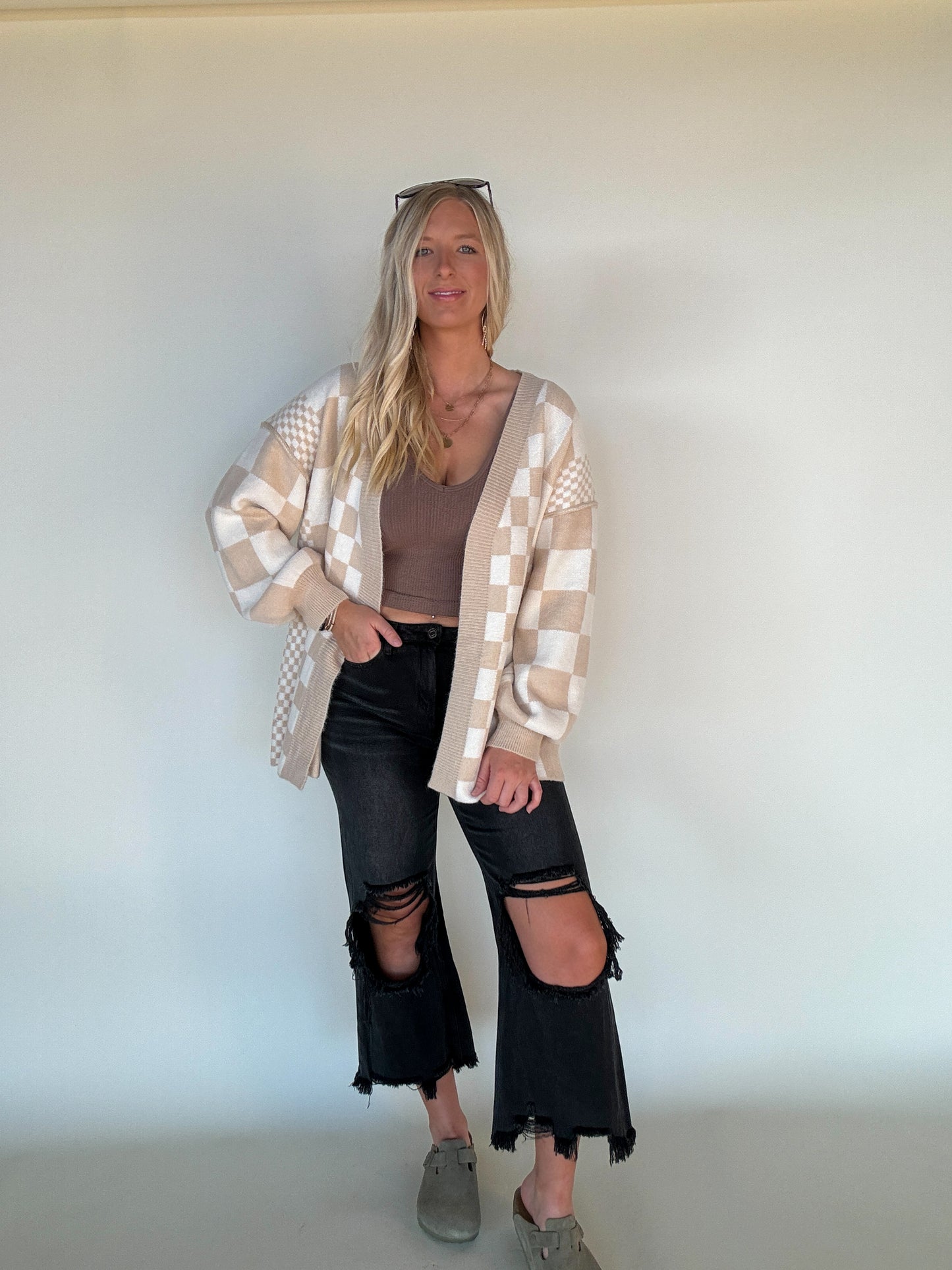 Checker Board Cardigan