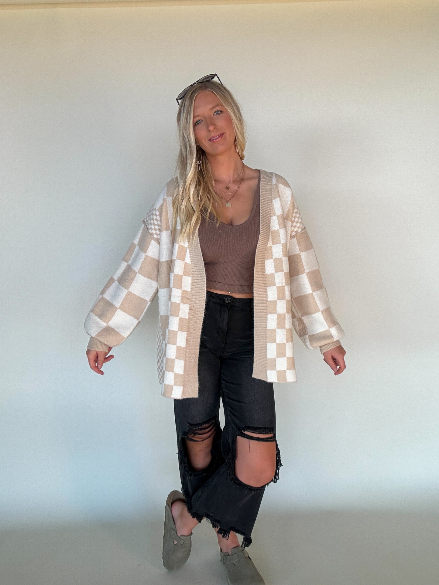 Checker Board Cardigan