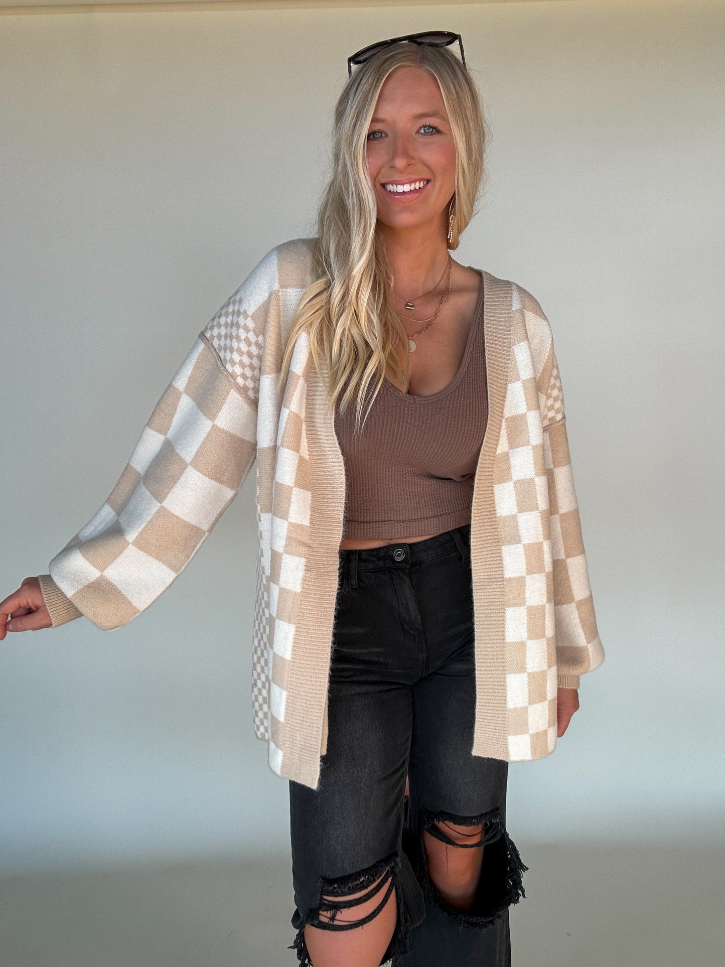 Checker Board Cardigan