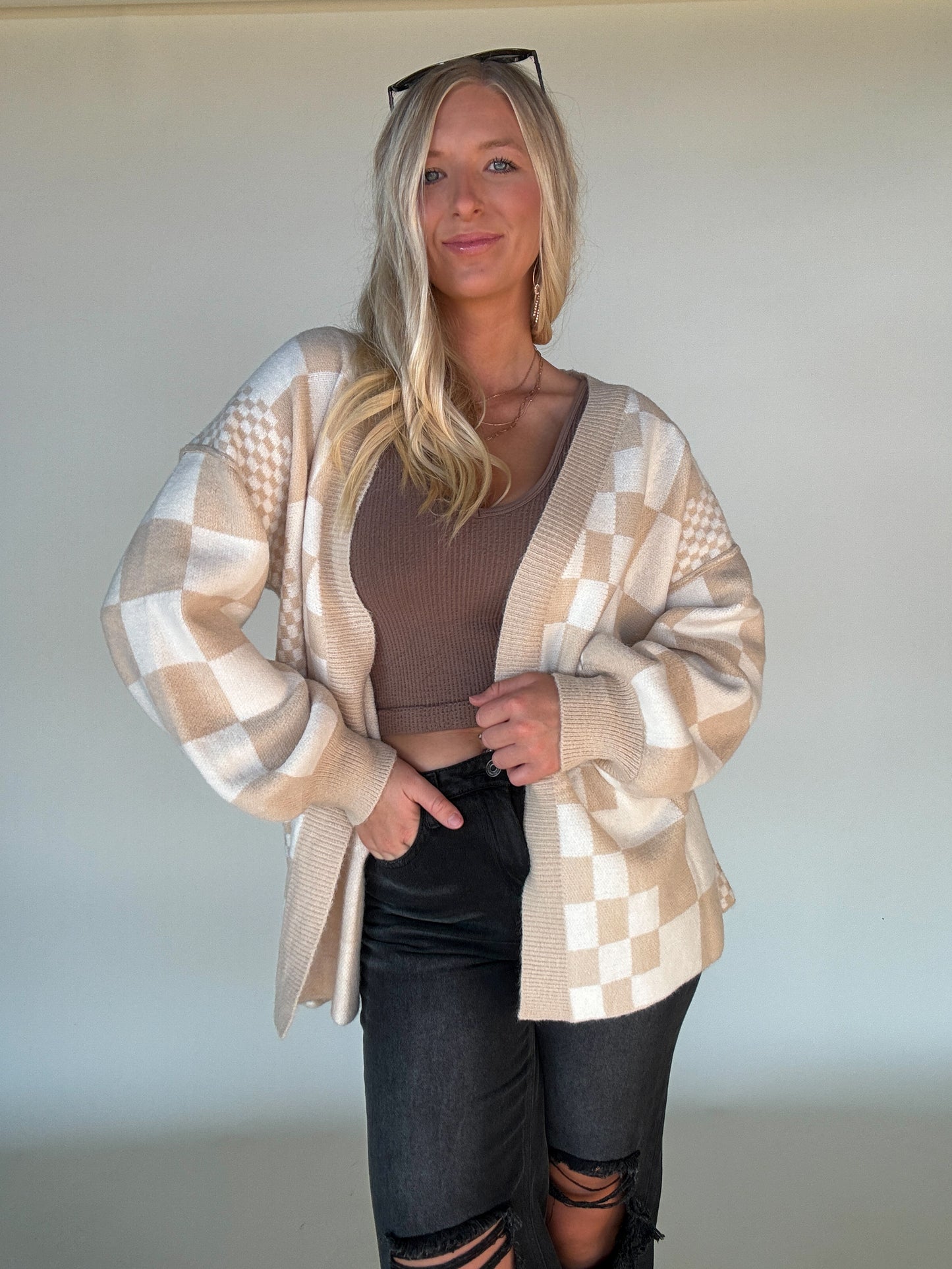 Checker Board Cardigan