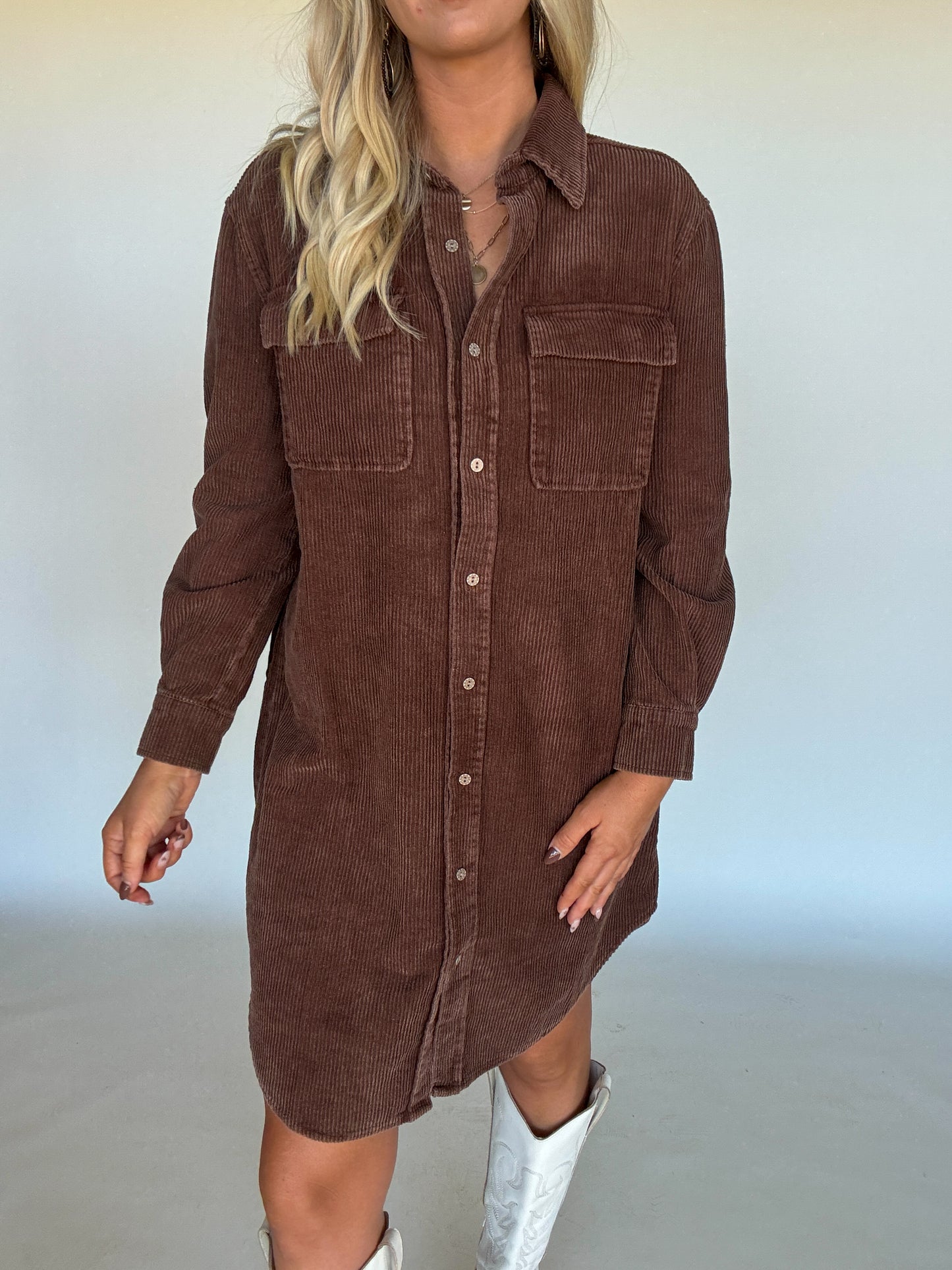 Brown Corduroy Dress