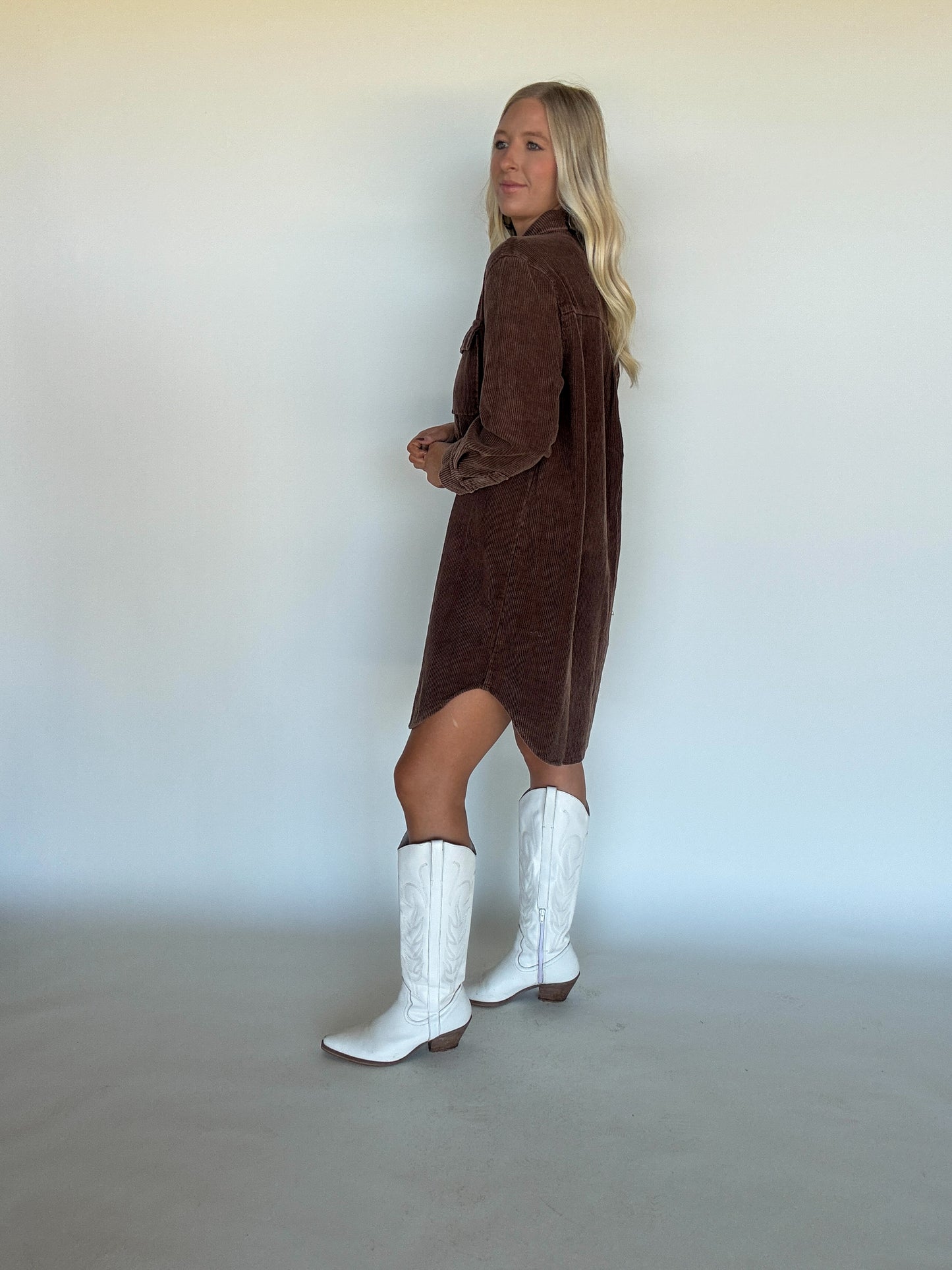 Brown Corduroy Dress