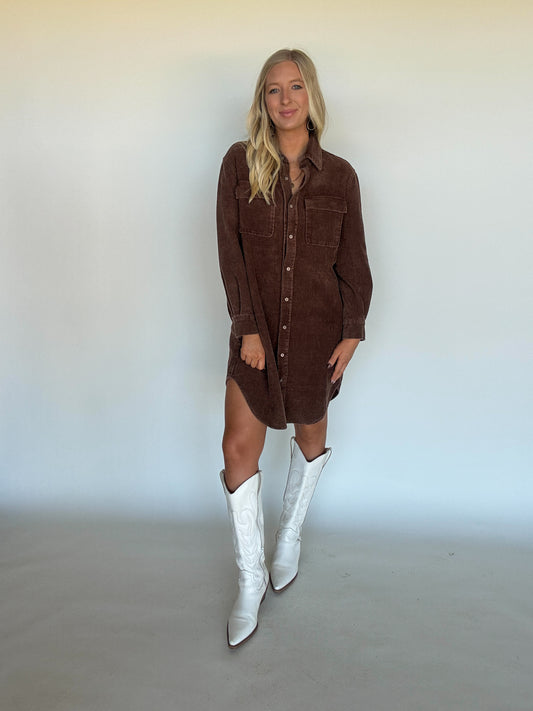 Brown Corduroy Dress