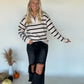 Ollie Striped Sweater - Creme/Black