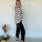 Ollie Striped Sweater - Creme/Black