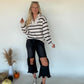 Ollie Striped Sweater - Creme/Black