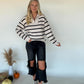 Ollie Striped Sweater - Creme/Black