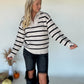Ollie Striped Sweater - Creme/Black