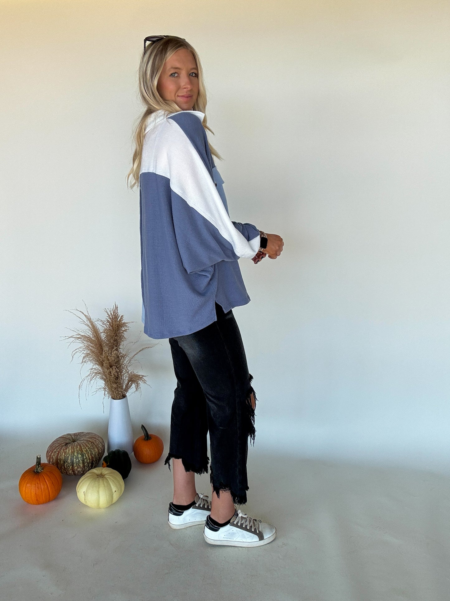 Gabbie Colorblock Denim Pullover