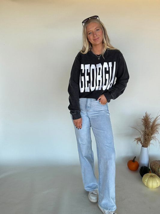 Georgia French Terry Sweatshirt - Black