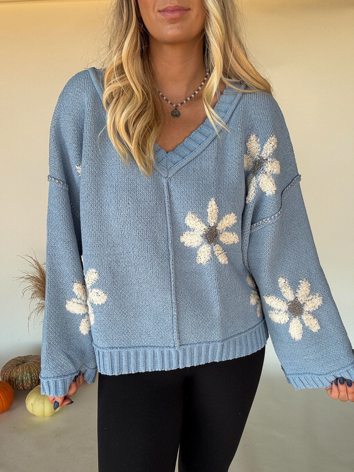 Golden Days Sweater - Baby Blue