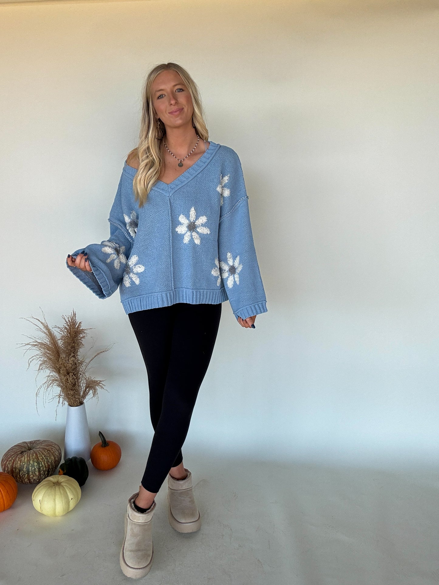 Golden Days Sweater - Baby Blue