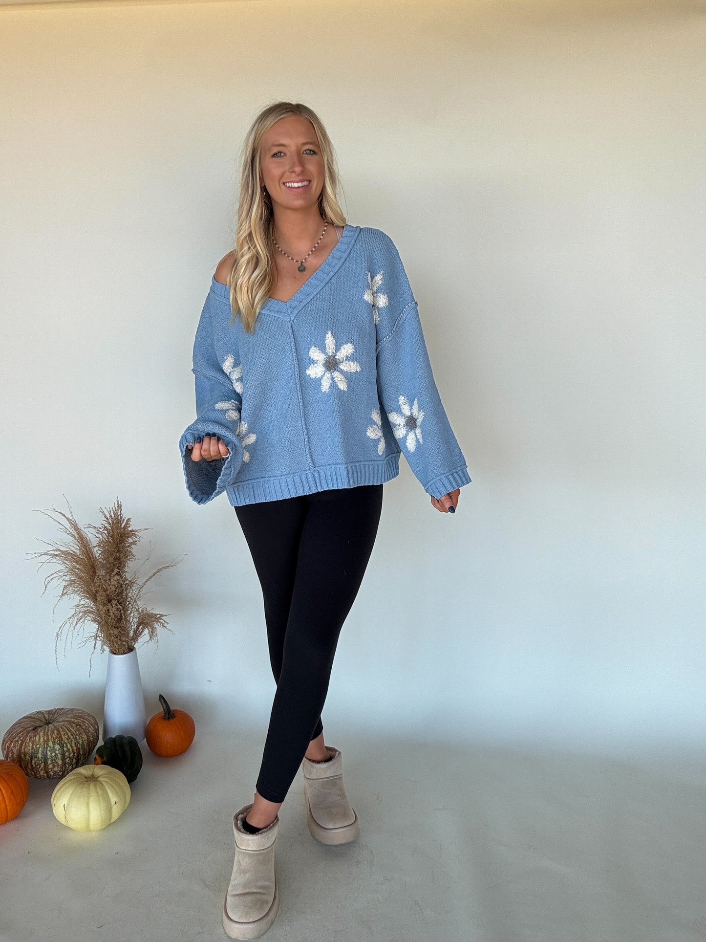 Golden Days Sweater - Baby Blue