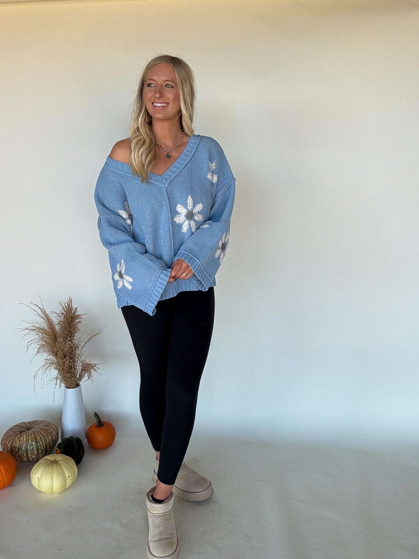 Golden Days Sweater - Baby Blue