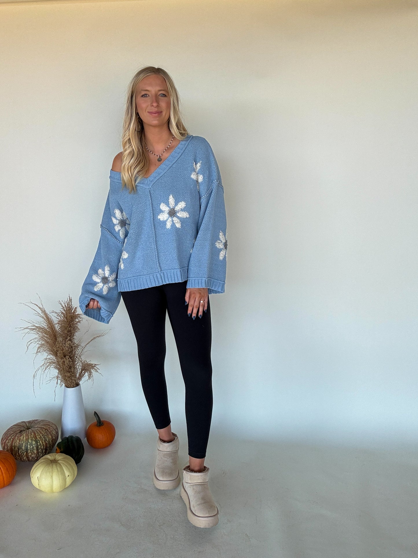 Golden Days Sweater - Baby Blue