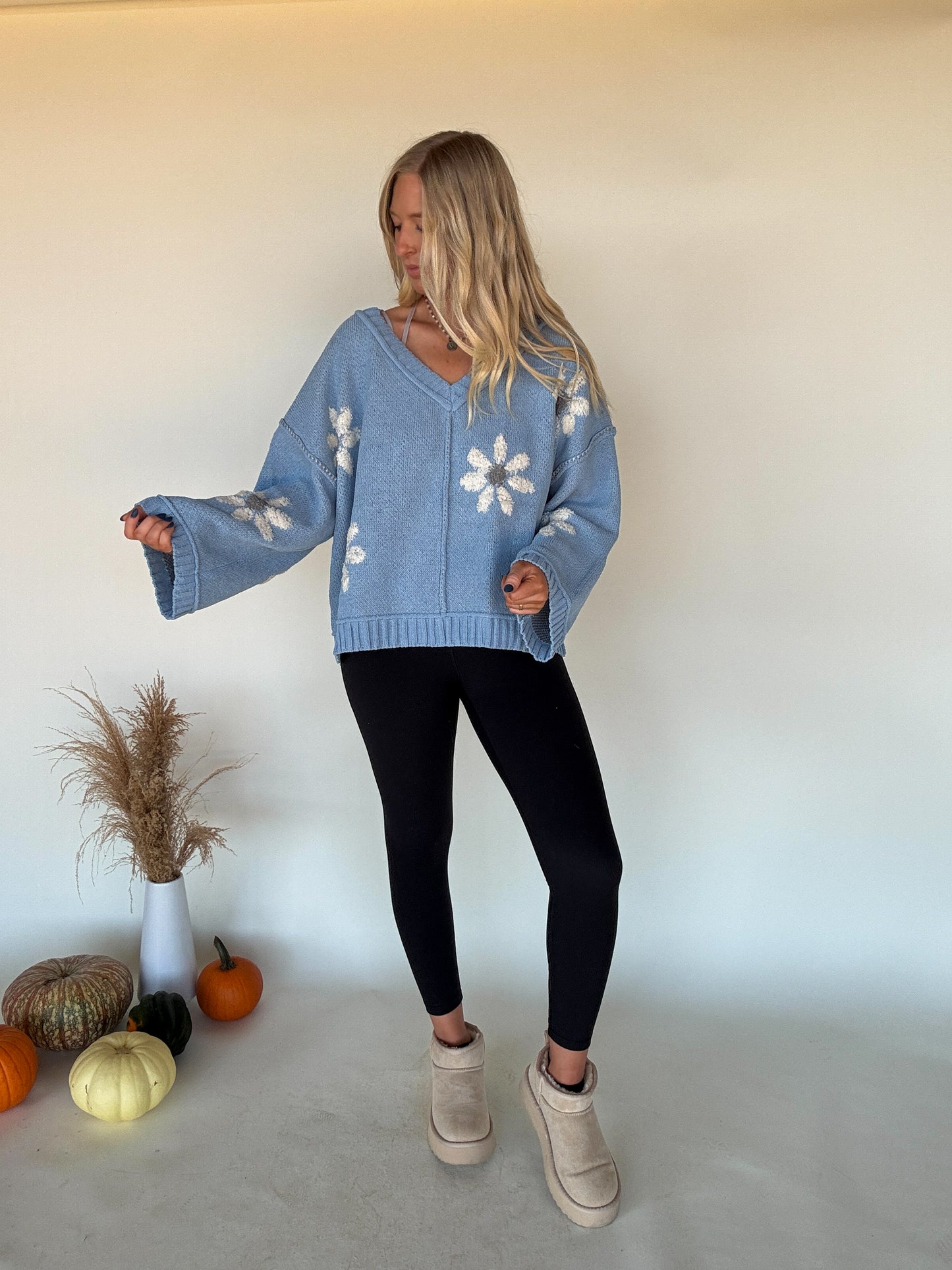 Golden Days Sweater - Baby Blue