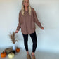 Corduroy Contrast Pullover - Brown