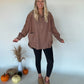 Corduroy Contrast Pullover - Brown
