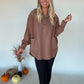 Corduroy Contrast Pullover - Brown