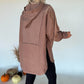 Corduroy Contrast Pullover - Brown