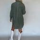 Olive Corduroy Dress