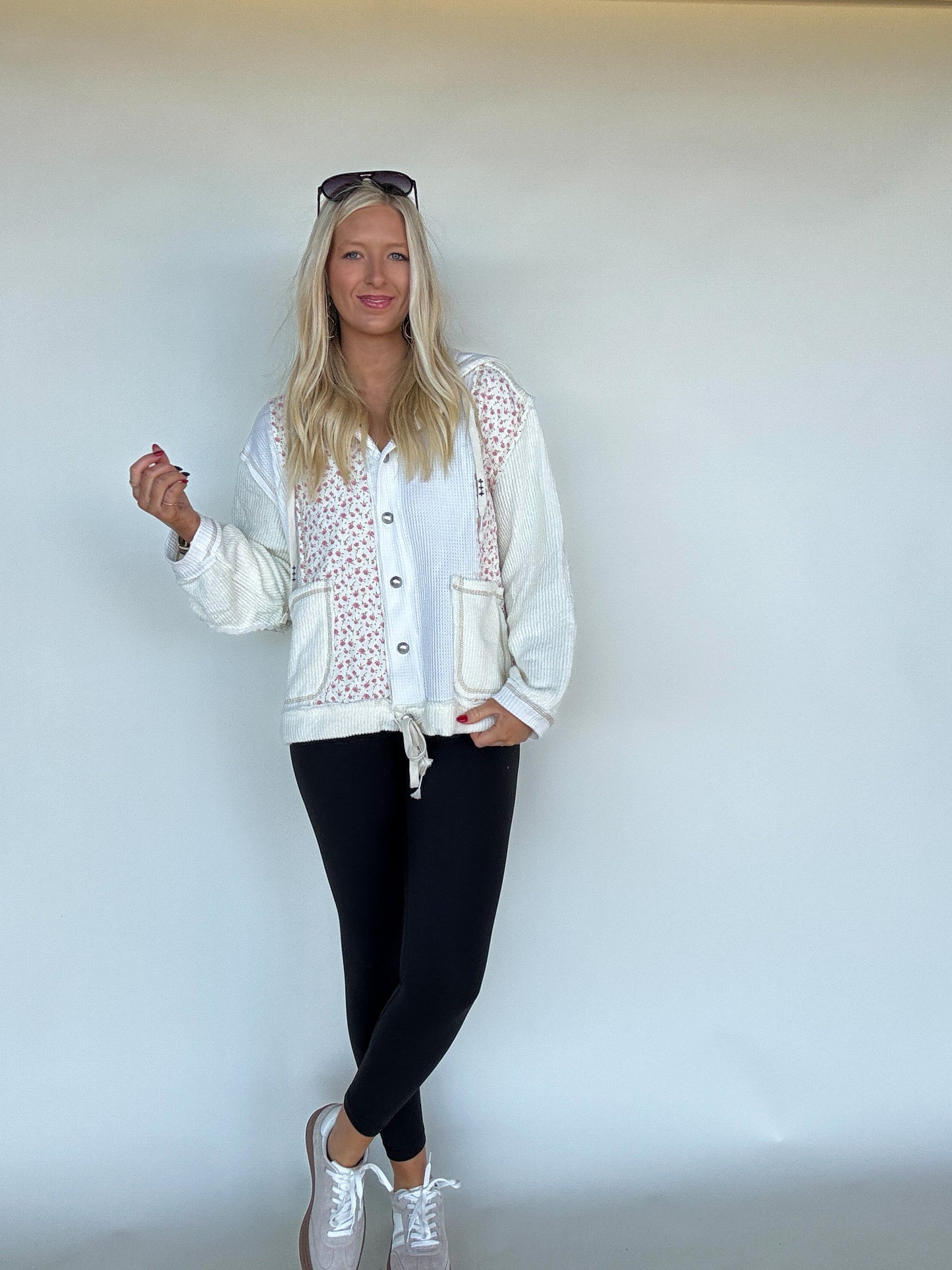 Miles Patchwork Floral Hoodie - Cream Multi
