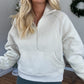Zoey Half Zip Sweatshirt - Bone
