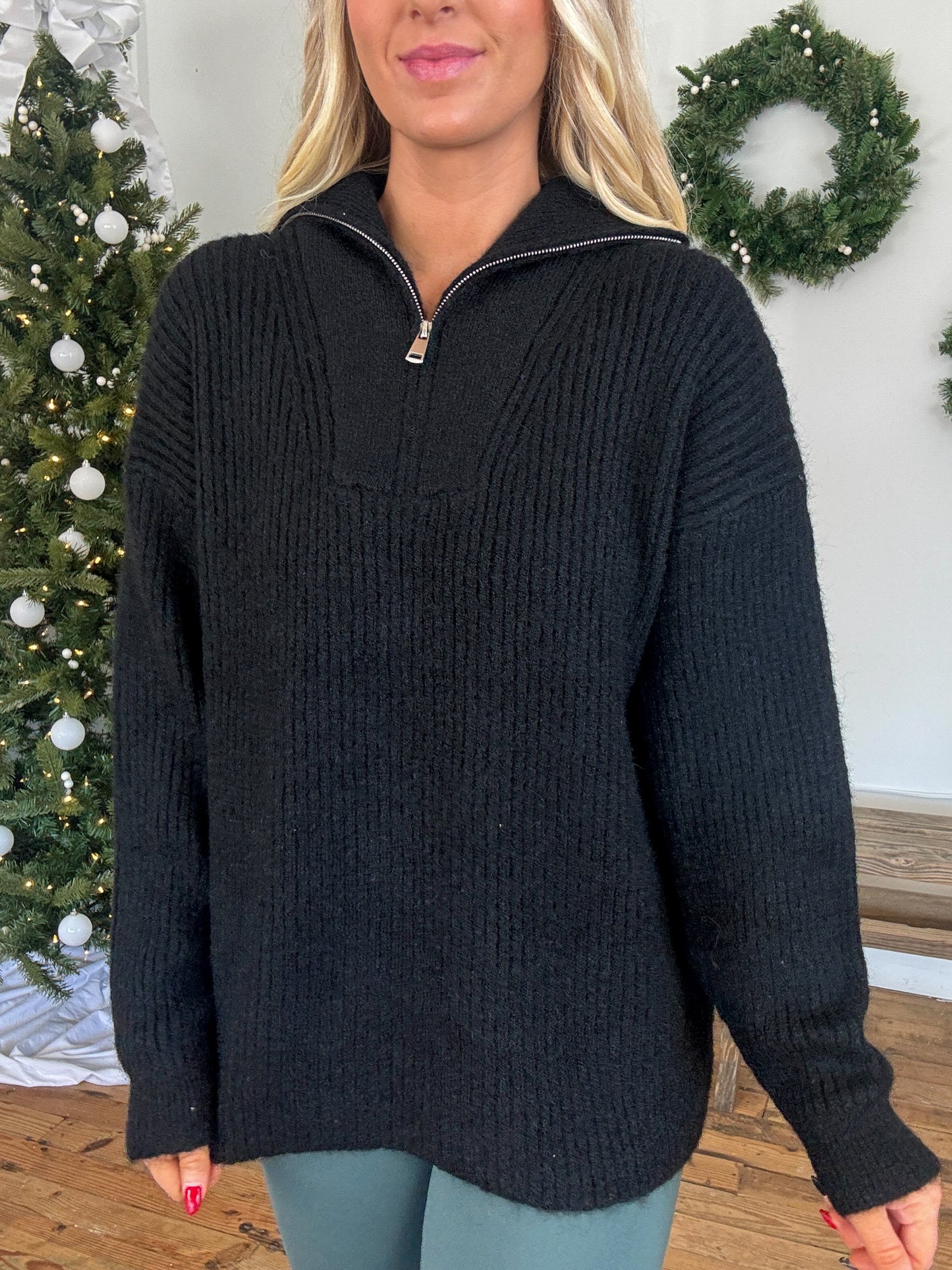 Stewey Oversized Sweater - Black