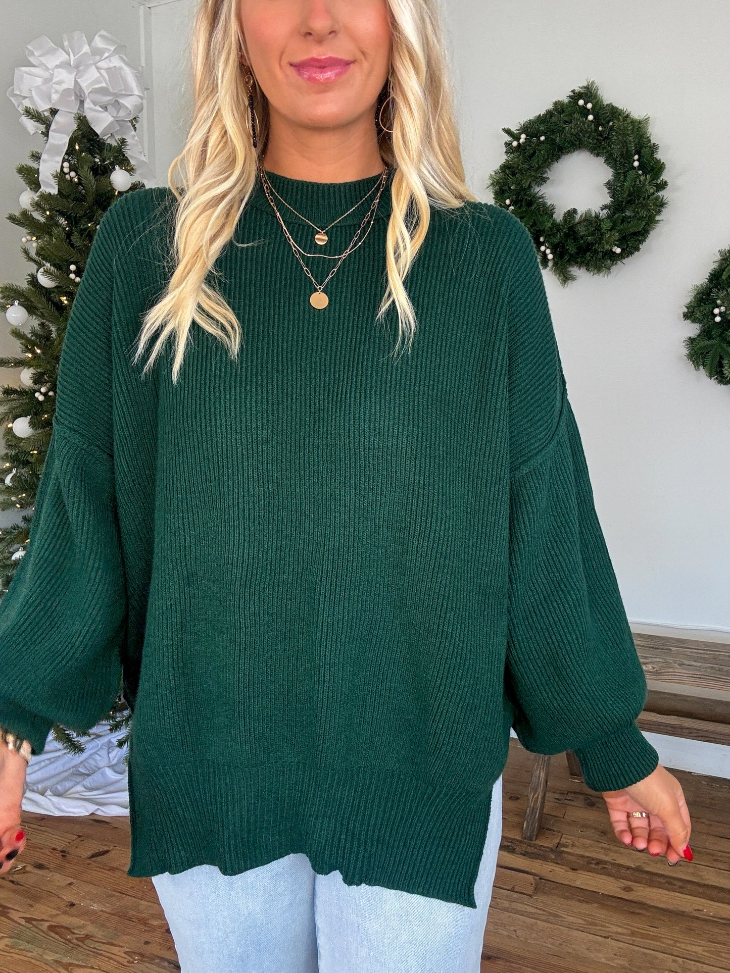 Bradley Ribbed Sweater - Hunter Green