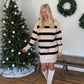 Kelly Mockneck Striped Sweater Dress