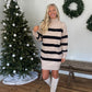 Kelly Mockneck Striped Sweater Dress