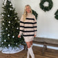 Kelly Mockneck Striped Sweater Dress