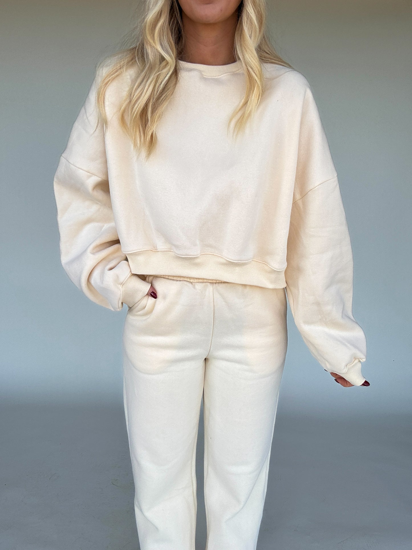 Sleep All Day Sweatshirt - Cream