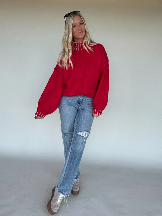 Carrie Oversized Mock Neck Sweater