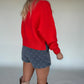 Promise Me Cropped Jolly Sweater - Red