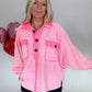Ribbed Sabi Sweatshirt - Neon Pink
