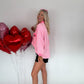 Ribbed Sabi Sweatshirt - Neon Pink