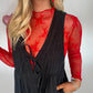 Speak Your Truth Mock Neck Lace Top - Red